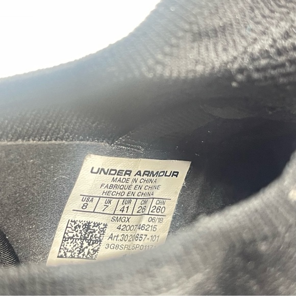 Under Armour Curry 5 Shoes Mens 8 Black White Silver Sneakers 3020657-101 - Picture 11 of 13